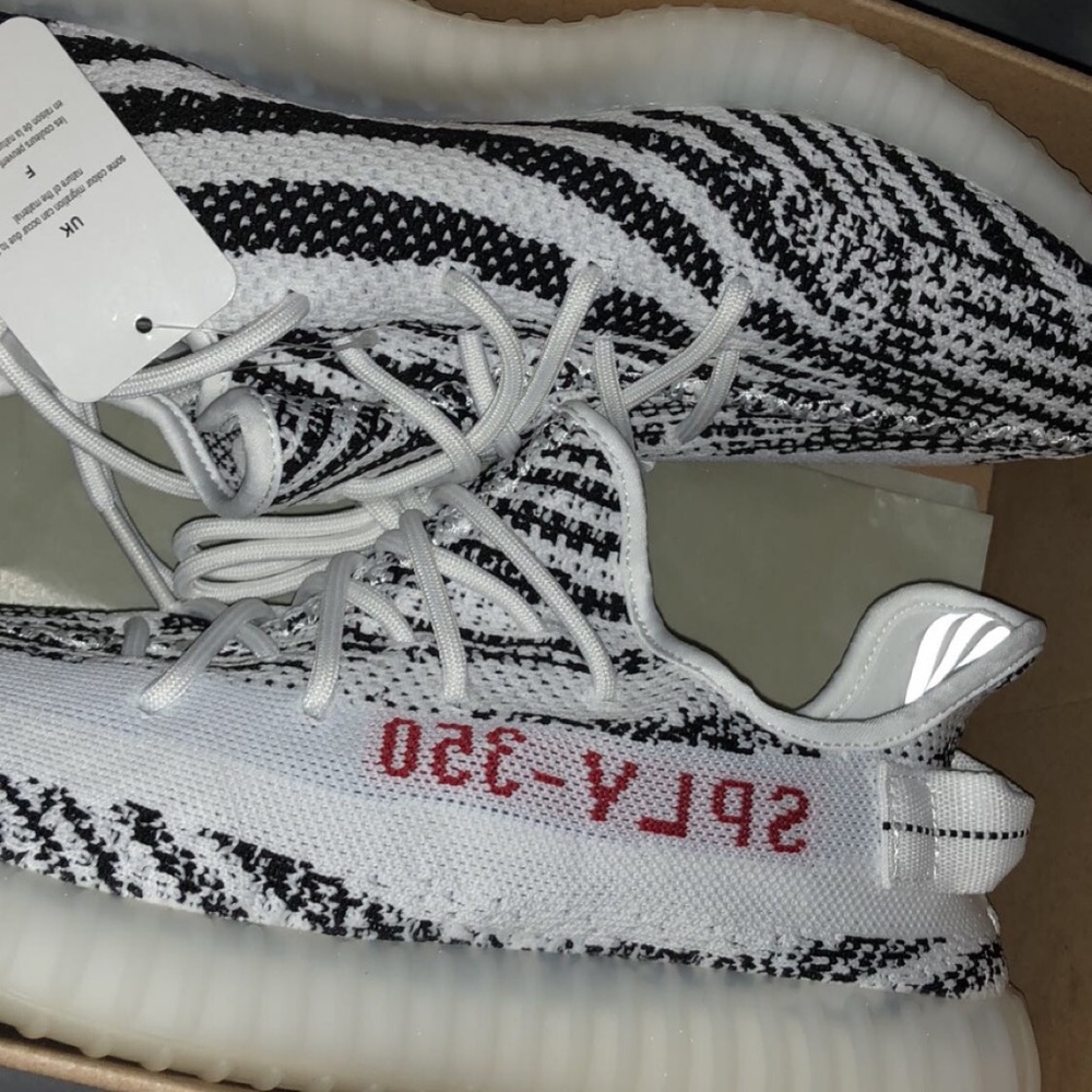 White zebra yeezy 350